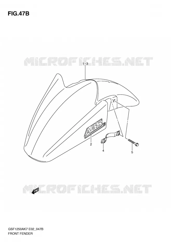 FRONT FENDER (MODEL L0) Suzuki MOTO 1250 BANDIT-S 2009  GSF1250SAK9(E2)