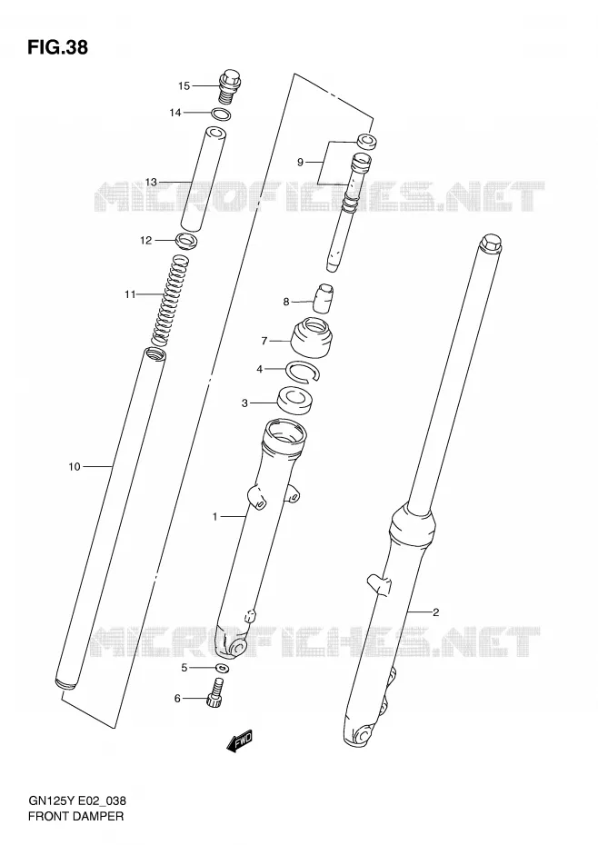 FRONT FORK Suzuki MOTO 125 GN 1997  GN125UV(E2)