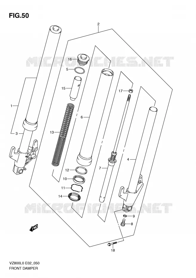 FRONT FORK Suzuki MOTO 800 MARAUDER 2010  VZ800L0(E2)