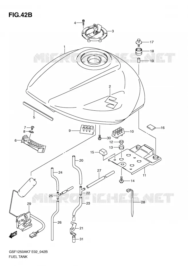 FUEL TANK (MODEL L0) Suzuki MOTO 1250 BANDIT-S 2009  GSF1250SAK9(E2)