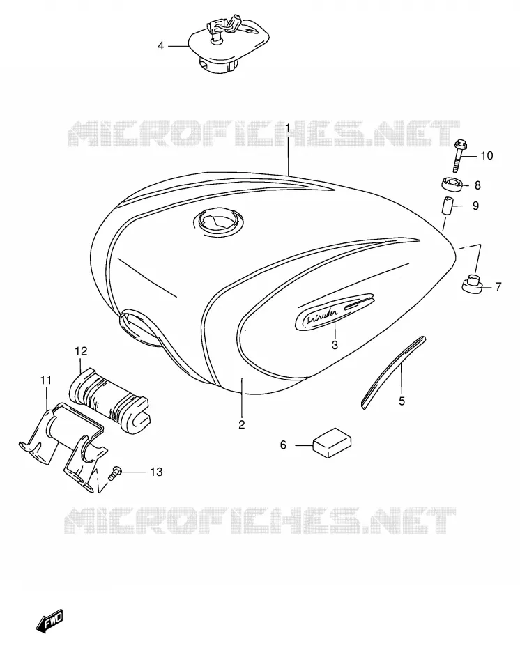 FUEL TANK (MODEL T) Suzuki MOTO 1400 INTRUDER 2000  VS1400GLPY(E2)
