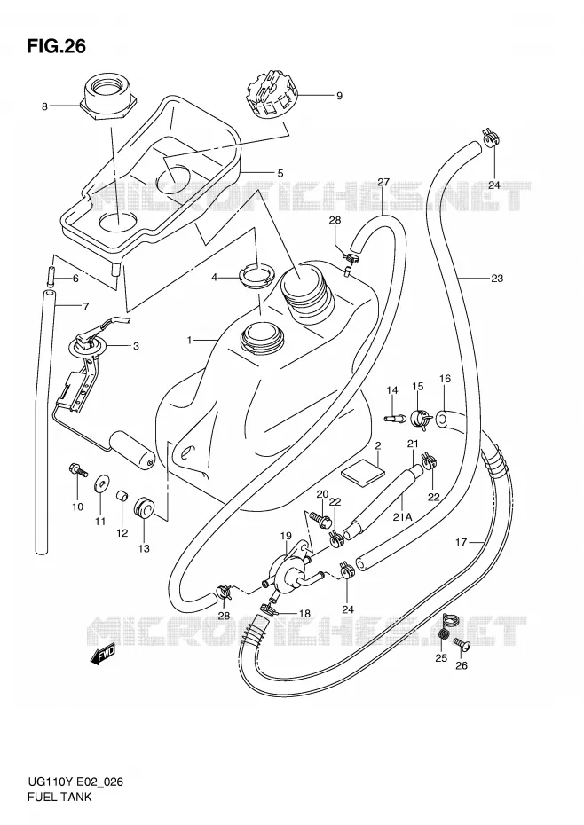 FUEL TANK Suzuki SCOOTER 110 UG 2001  UG110K1(E2)