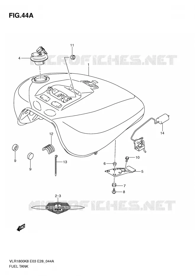 FUEL TANK (VLR1800L0) Suzuki MOTO 1800 BOULEVARD 2008  VLR1800TK8(E3/E28)