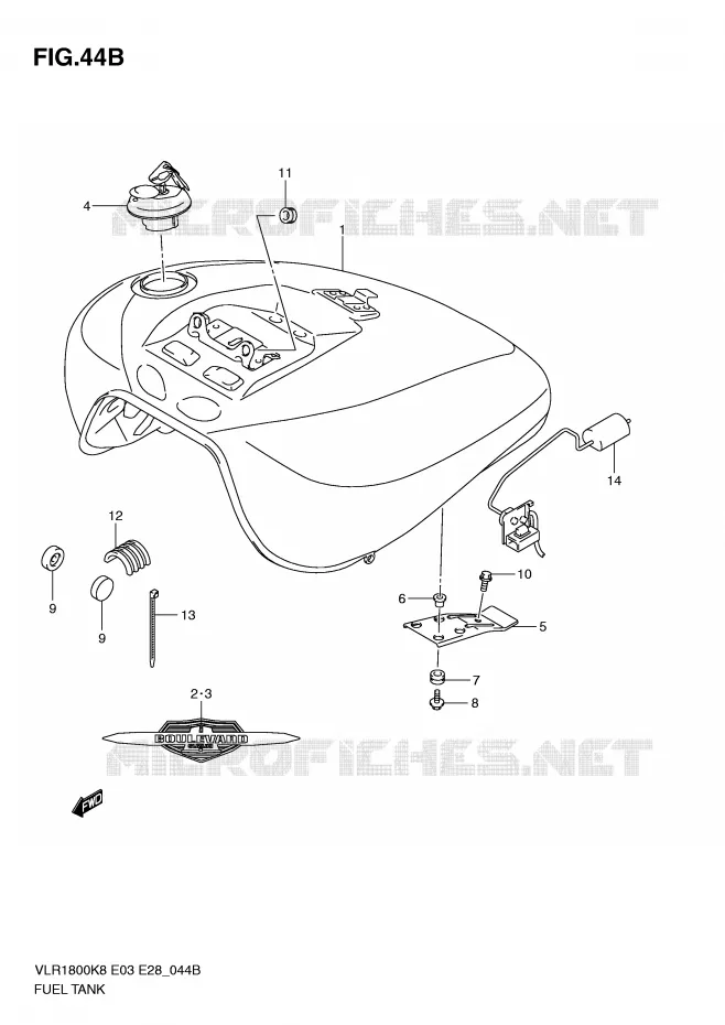 FUEL TANK (VLR1800TL0) Suzuki MOTO 1800 BOULEVARD 2009  VLR1800TK9(E3/E28)