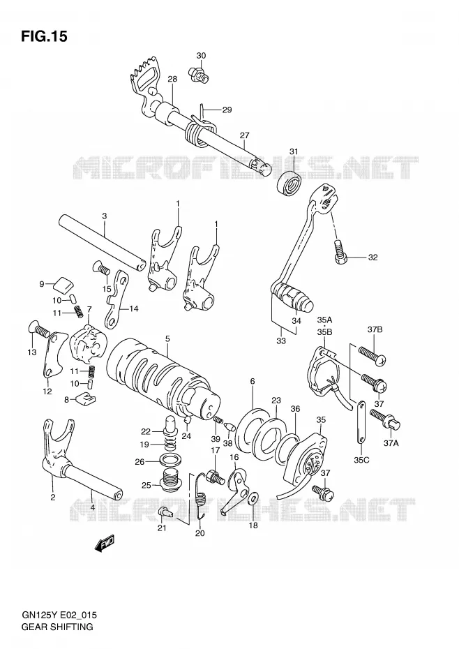 GEAR SHIFTING ASSY Suzuki MOTO 125 GN 2000  GN125EY(E2)
