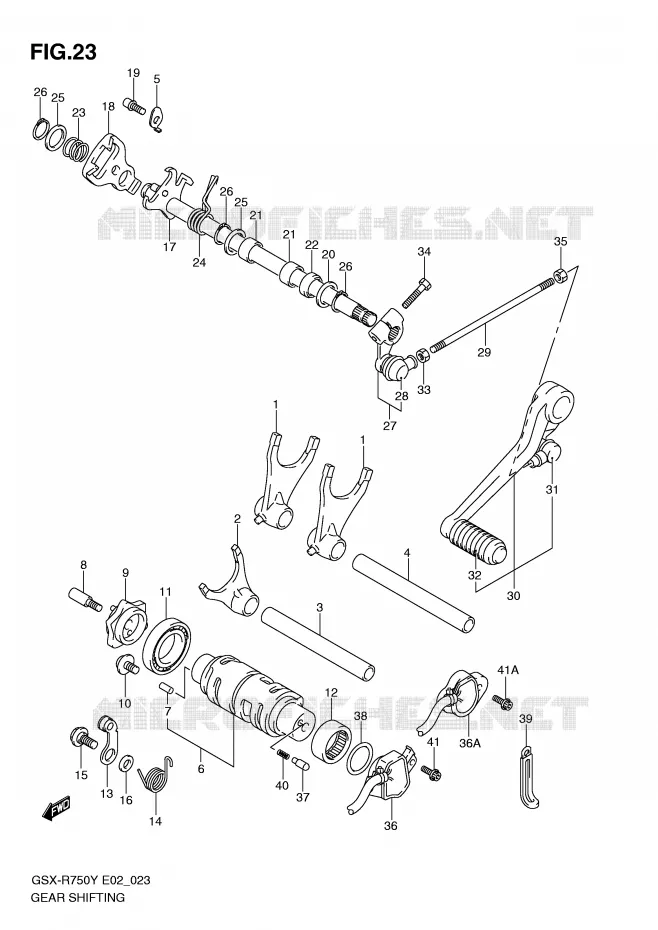 GEAR SHIFTING ASSY Suzuki MOTO 750 GSX-R 2002  GSX-R750U2K2(E2)