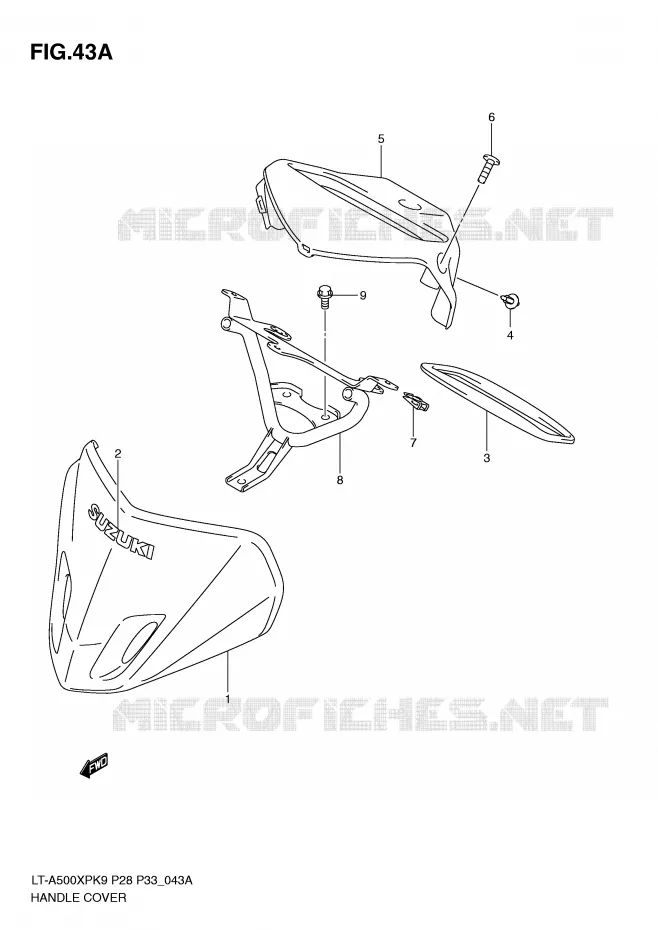 HANDLEBAR FAIRING (MODEL L0) Suzuki QUAD 500 KINGQUAD 2009  LT-A500XPK9(P28/P33)