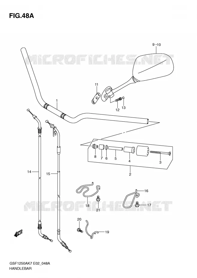 HANDLEBAR (MODEL L0) Suzuki MOTO 1250 BANDIT-S 2009  GSF1250SAZK9(E2)