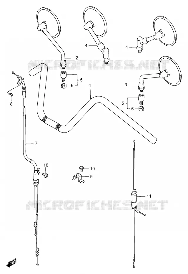 HANDLEBAR (MODEL T/V/W/X) Suzuki MOTO 1400 INTRUDER 2000  VS1400GLPY(E2)