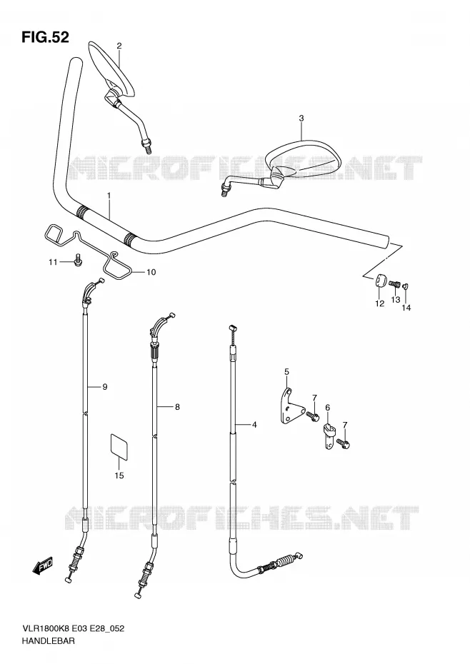 HANDLEBAR Suzuki MOTO 1800 INTRUDER 2009  VLR1800K9(E3/E28)