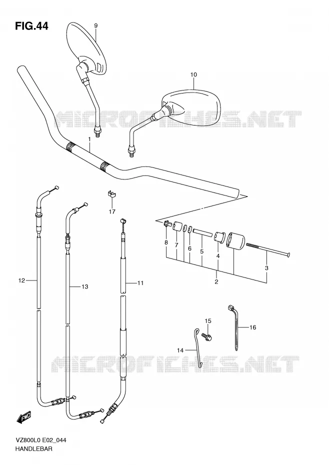 HANDLEBAR Suzuki MOTO 800 MARAUDER 2010  VZ800L0(E2)