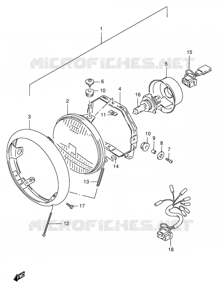 HEADLIGHT (E24) Suzuki MOTO 1400 INTRUDER 2002  VS1400GLPK2(E2)