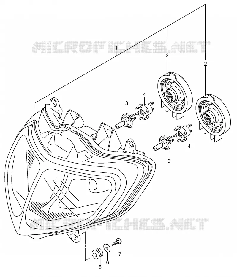 HEADLIGHT (MODEL Y/K1 E24) Suzuki MOTO 750 GSX-R 2003  GSX-R750U2K3(E2)
