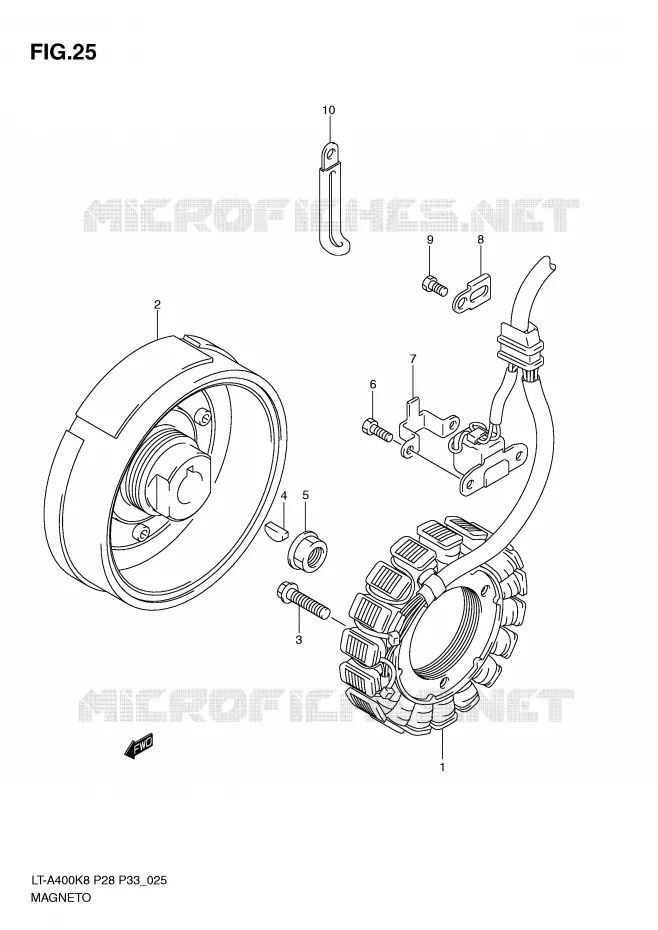 IGNITION (MODEL K8/K9) Suzuki QUAD 400 EIGER 2009  LT-A400K9(P28/P33)