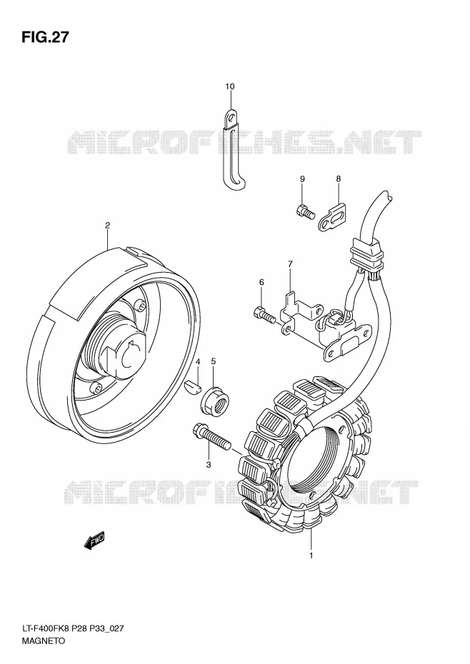IGNITION (MODEL K8/K9) Suzuki QUAD 400 KINGQUAD 2009  LT-F400FK9(P28/P33)