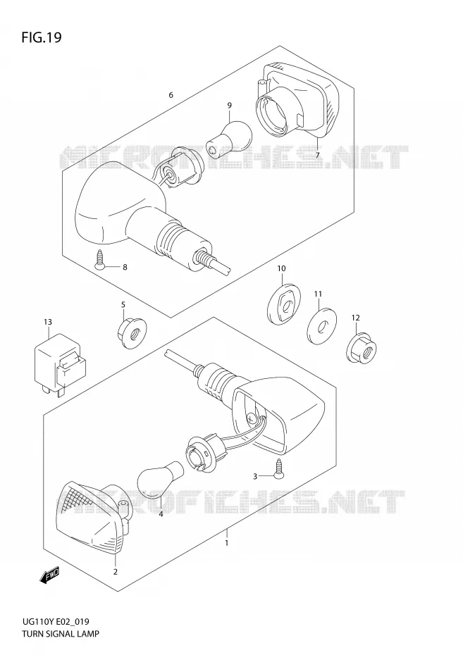 INDICATORS Suzuki SCOOTER 110 UG 2001  UG110K1(E2)