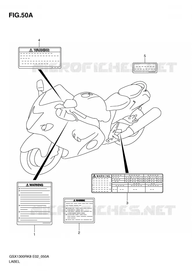LABEL (MODEL L0) Suzuki MOTO 1300 HAYABUSA 2010  GSX1300RL0(E2)