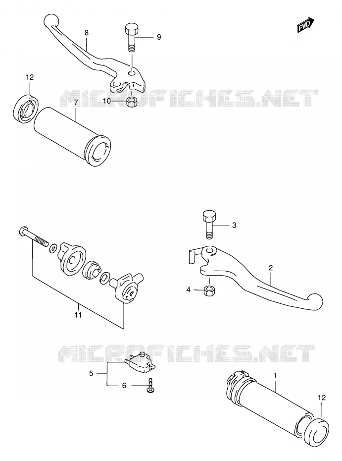 LEVERS - HANDGRIPS Suzuki MOTO 1400 INTRUDER 2000  VS1400GLPY(E2)