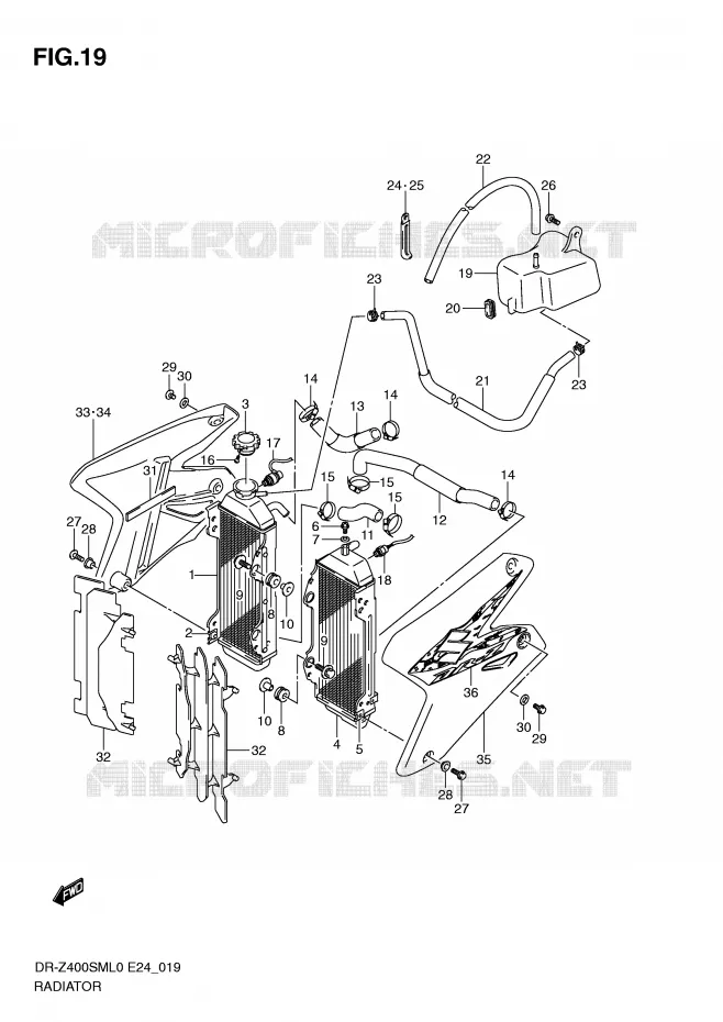 RADIATOR Suzuki MOTO 400 DR-Z 2010  DR-Z400SML0(E24)