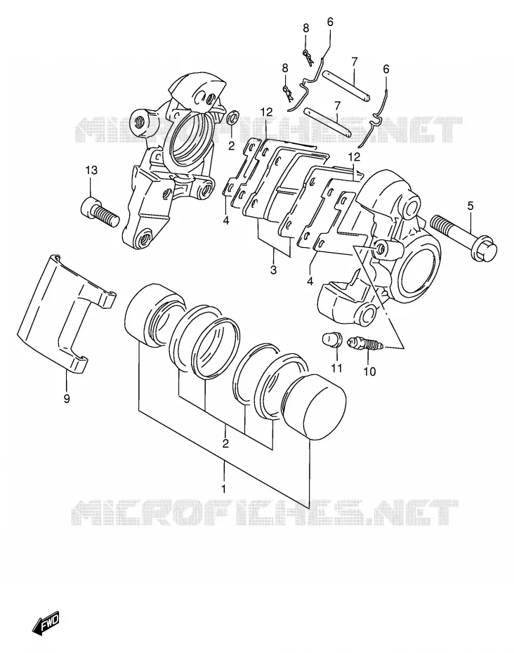 REAR CALIPER Suzuki MOTO 1400 INTRUDER 2002  VS1400GLPK2(E2)