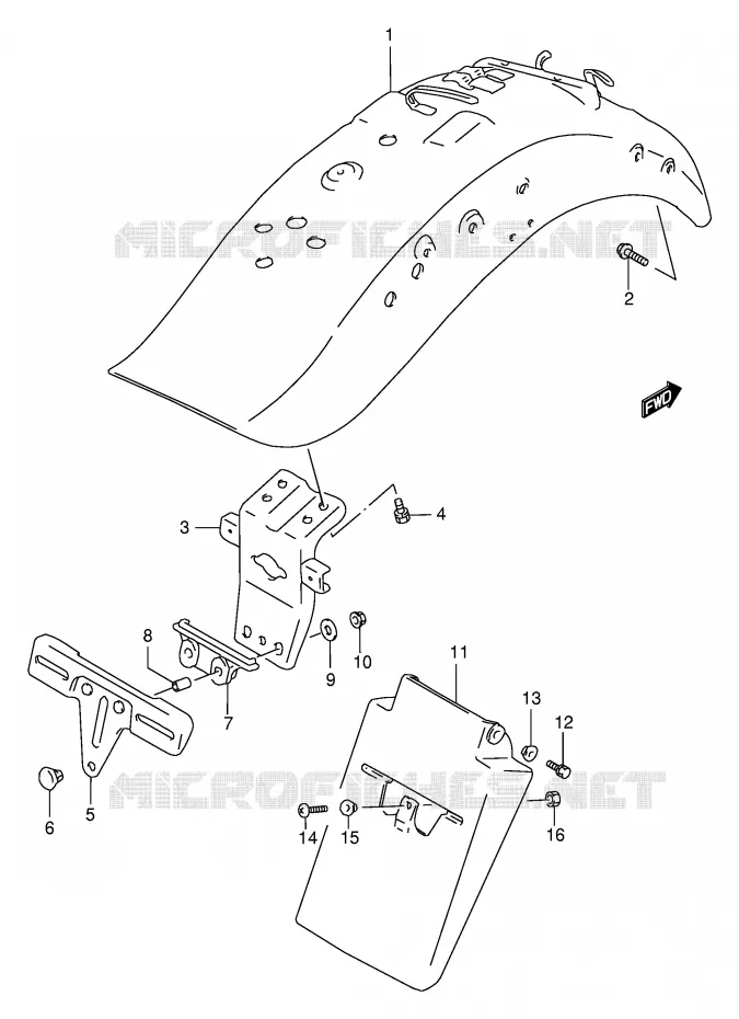 REAR FENDER (MODEL T) Suzuki MOTO 1400 INTRUDER 2002  VS1400GLPK2(E2)