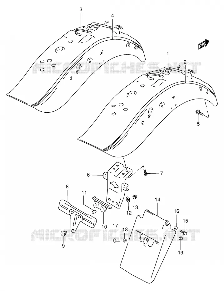 REAR FENDER (MODEL V/W) Suzuki MOTO 1400 INTRUDER 2000  VS1400GLPY(E2)