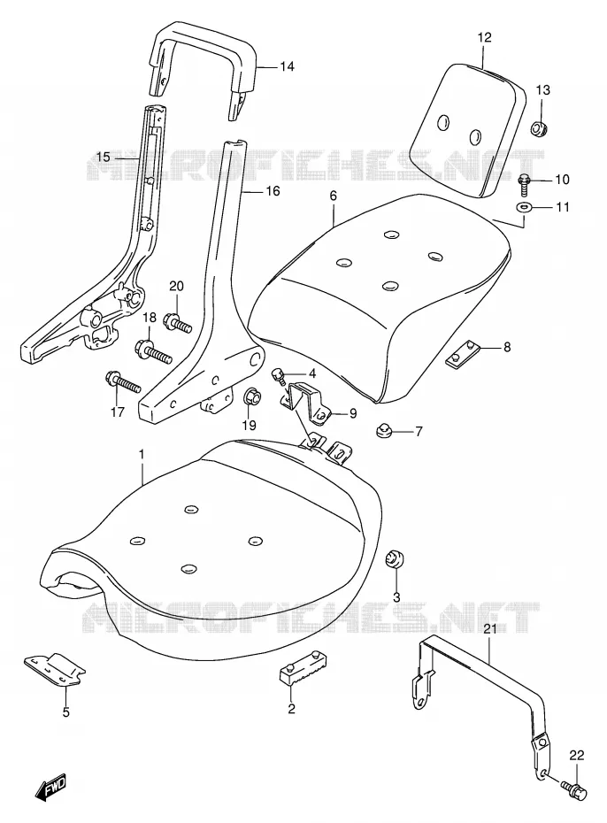 SEAT (SEE NOTE) Suzuki MOTO 1400 INTRUDER 2000  VS1400GLPY(E2)