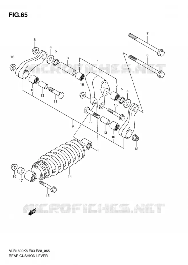 SHOCK ABSORBER LINKAGE Suzuki MOTO 1800 BOULEVARD 2010  VLR1800L0(E3/E28)