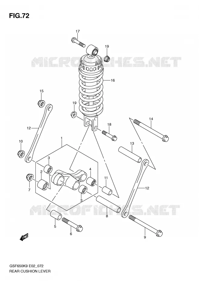 SHOCK ABSORBER LINKAGE Suzuki MOTO 650 BANDIT 2010  GSF650AL0(E2)