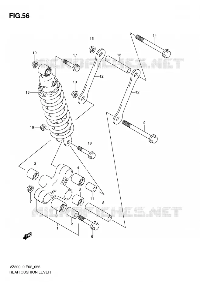 SHOCK ABSORBER LINKAGE Suzuki MOTO 800 MARAUDER 2010  VZ800UEL0(E2)