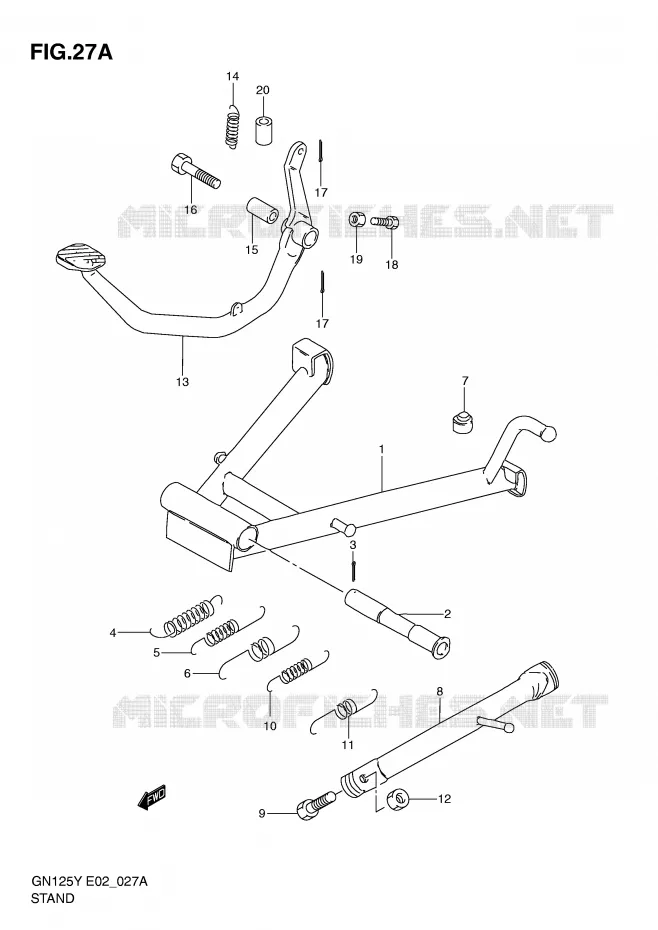 STAND (MODEL Y/K1) Suzuki MOTO 125 GN 1998  GN125EW(E2)