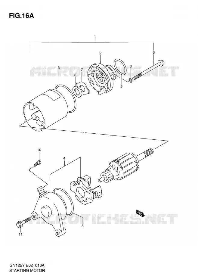 STARTER MOTOR (MODEL K1) Suzuki MOTO 125 GN 2001  GN125EK1(E2)