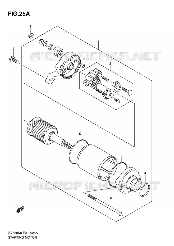 STARTER MOTOR (MODEL L0) Suzuki MOTO 650 SV 2009  SV650SK9(E2)
