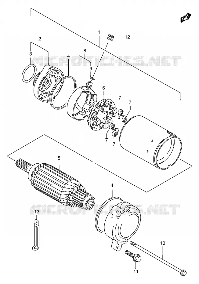 STARTER MOTOR Suzuki MOTO 1400 INTRUDER 1996  VS1400GLPT(E2)