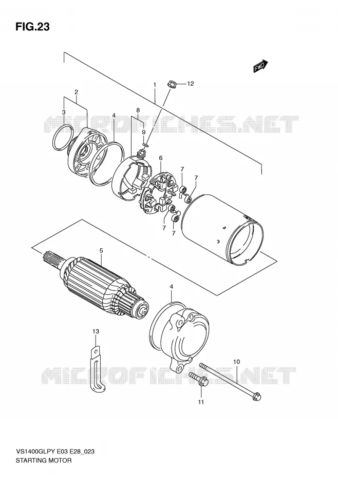 STARTER MOTOR Suzuki MOTO 1400 INTRUDER 2000  VS1400GLPY(E3/E28)