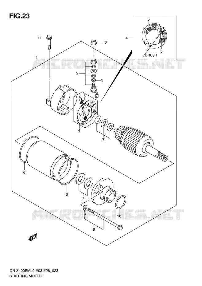 STARTER MOTOR Suzuki MOTO 400 DR-Z 2010  DR-Z400SML0(E3/E28)