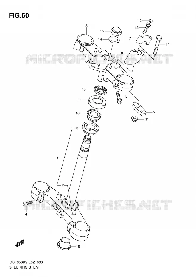STEERING COLUMN Suzuki MOTO 650 BANDIT 2010  GSF650SAL0(E2)