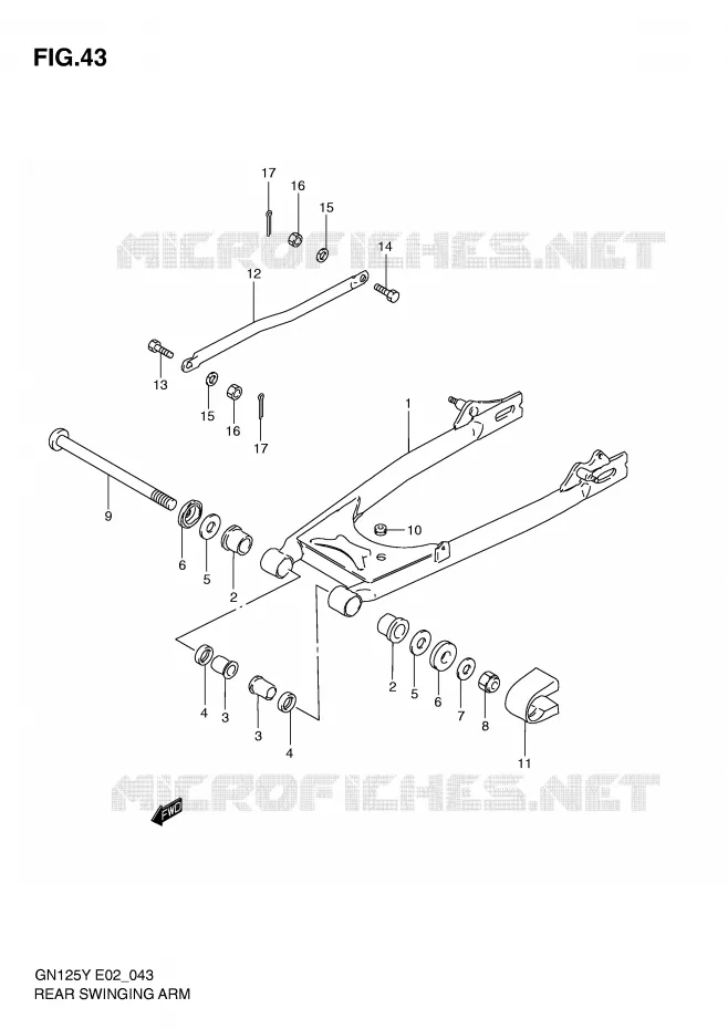 SWINGARM Suzuki MOTO 125 GN 2000  GN125Y(E4)
