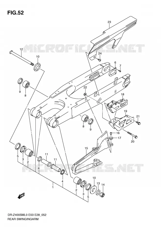 SWINGARM Suzuki MOTO 400 DR-Z 2010  DR-Z400SML0(E3/E28)