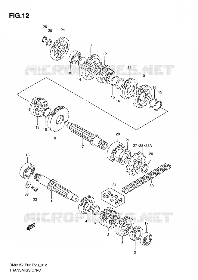 TRANSMISSION Suzuki MOTO 85 RM 2007  RM85LK7(P3/P28)