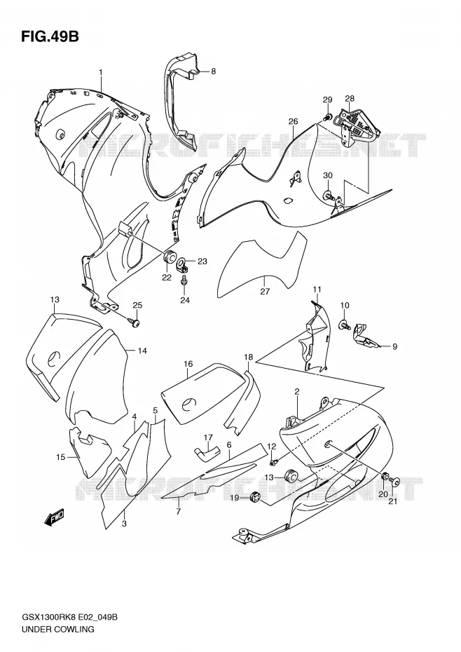 UNDER COWLING (MODEL L0) Suzuki MOTO 1300 HAYABUSA 2010  GSX1300RL0(E2)