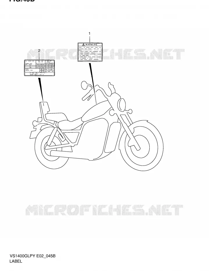 WARNING LABEL (MODEL K2/K3) Suzuki MOTO 1400 INTRUDER 1996  VS1400GLPT(E2)