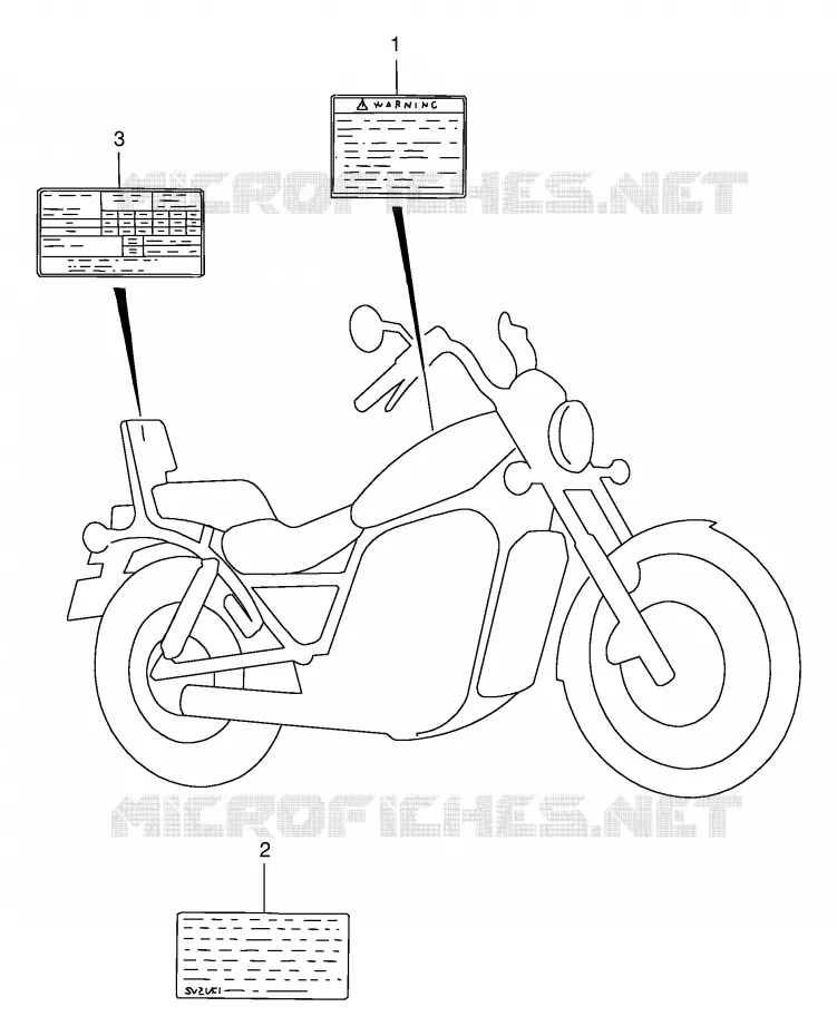 WARNING LABEL (MODEL T/V/W/X/Y) Suzuki MOTO 1400 INTRUDER 1997  VS1400GLPV(E2)