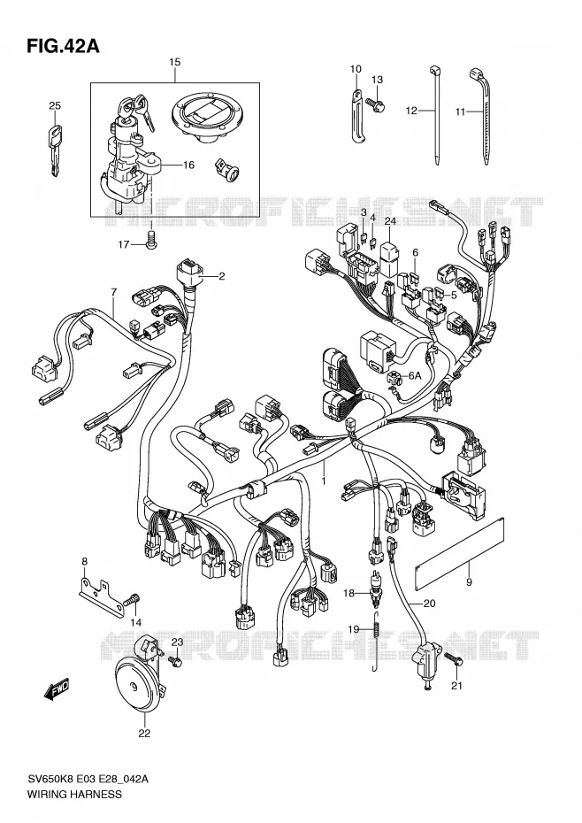 WIRING HARNESS (SV650SL0/SAL0) Suzuki MOTO 650 SV 2009  SV650SK9(E3/E28)