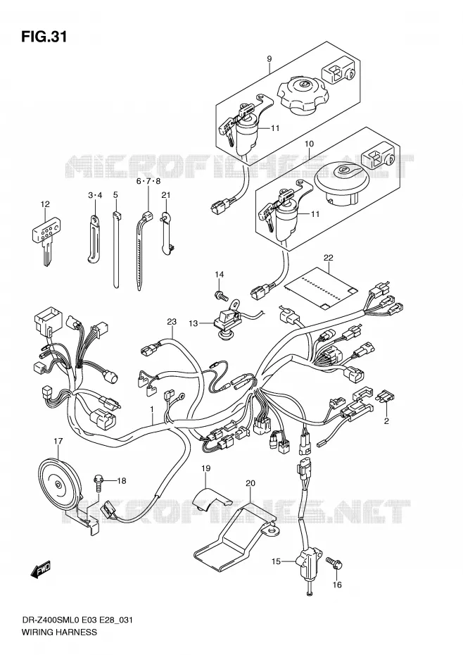 WIRING HARNESS Suzuki MOTO 400 DR-Z 2010  DR-Z400SML0(E3/E28)
