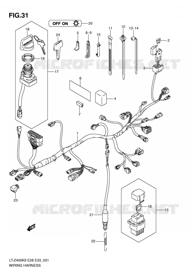 WIRING HARNESS Suzuki QUAD 400 QUADSPORT 2010  LT-Z400L0(E28/E33)