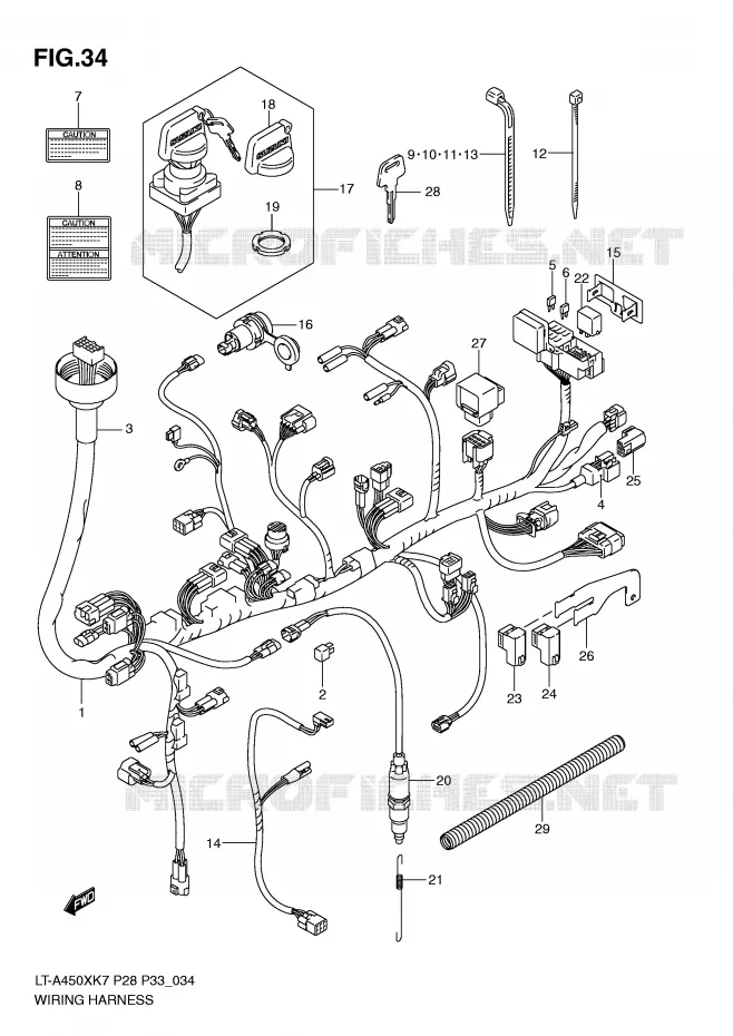 WIRING HARNESS Suzuki QUAD 450 KINGQUAD 2007  LT-A450XK7(P28/P33)