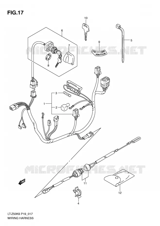 WIRING HARNESS Suzuki QUAD 50 QUADSPORT 2010  LT-Z50L0(P19)