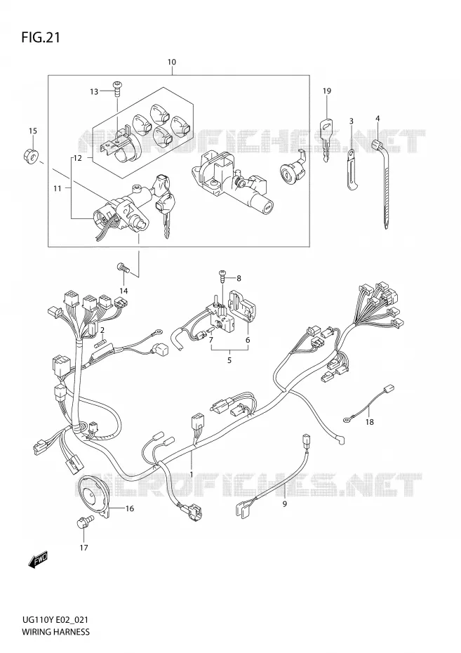 WIRING HARNESS Suzuki SCOOTER 110 UG 2000  UG110Y(E2)