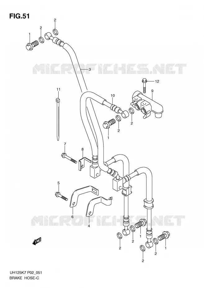 BRAKE HOSE Suzuki SCOOTER 125 BURGMAN 2012  UH125GL0(P2)